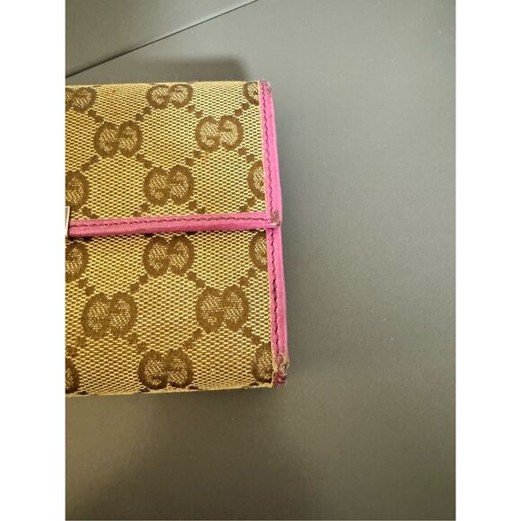 Gucci GG Monogram Long Wallet Tan/Pink - Picture 5 of 8